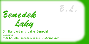 benedek laky business card
